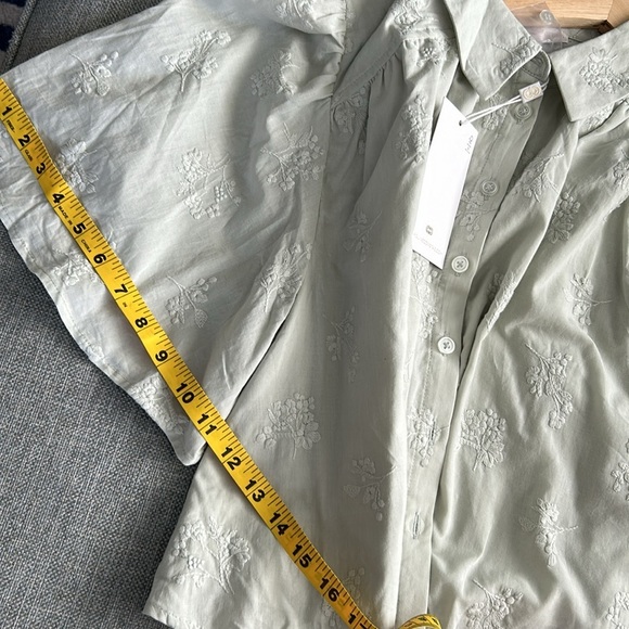 Caroline  Constas Sage Green Embroidered Women's Top 100% cotton - Picture 11 of 11